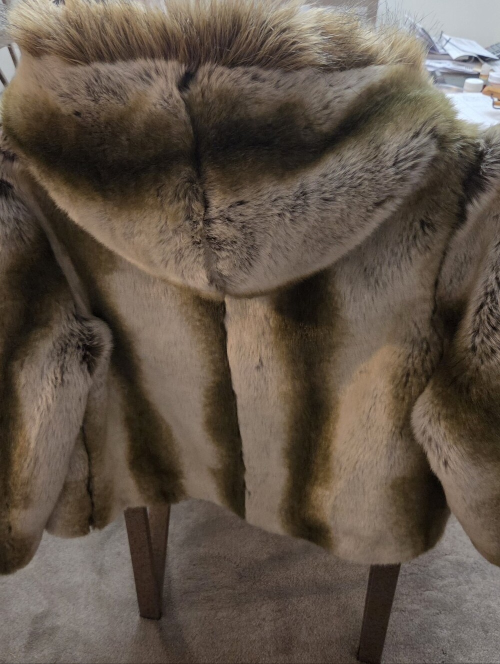 Never Worn Faux Fur Hoodeeld Bomber Jacket M